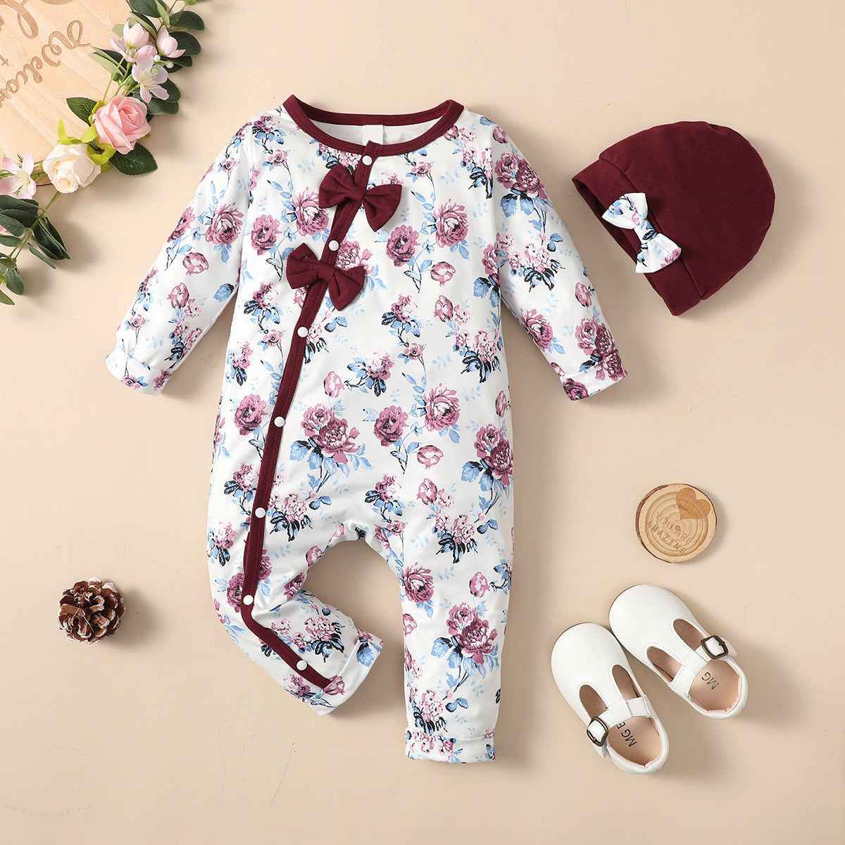 Infant Toddler One-piece Floral Baby Girl Jumpsuit