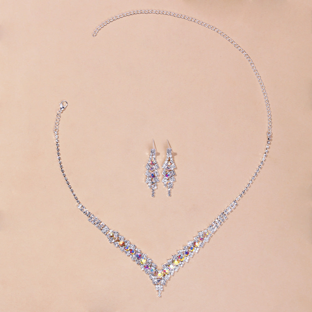 Women's Fashion Simple Crystal Necklace Set